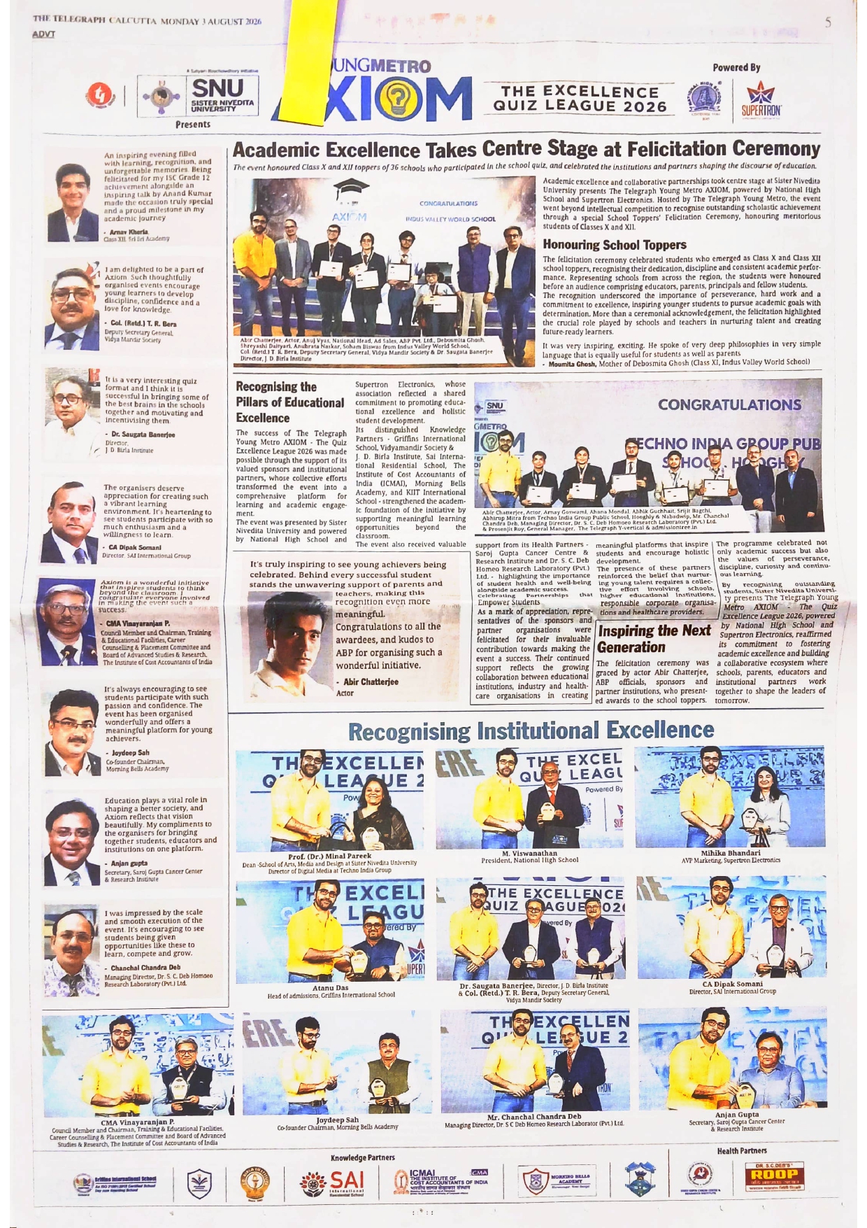 Recognising Institutional Excellence