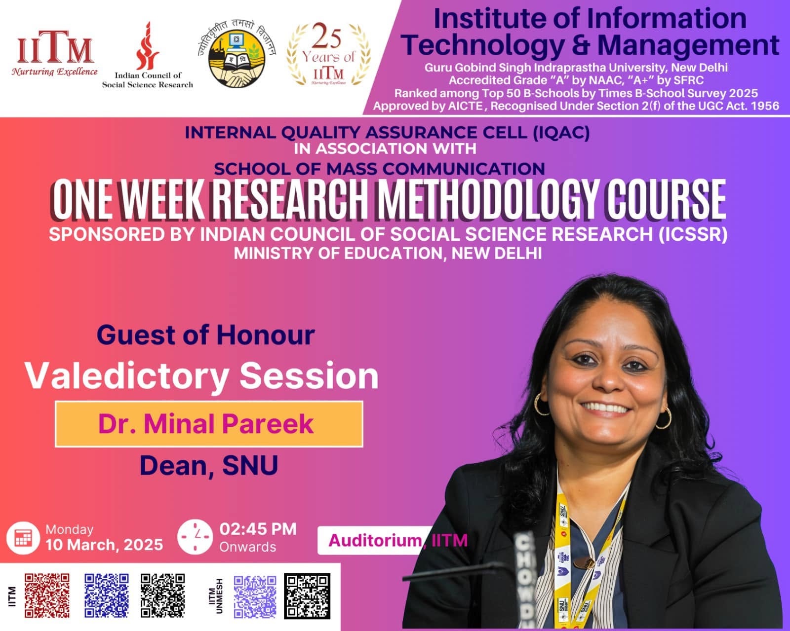 Guest of Honour – IITM RMC, Delhi